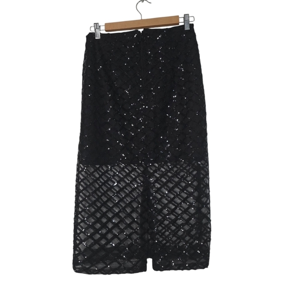 J. Crew Collection sequin Pencil Skirt in Black Evening Occasion Party Birthday - Picture 3 of 11